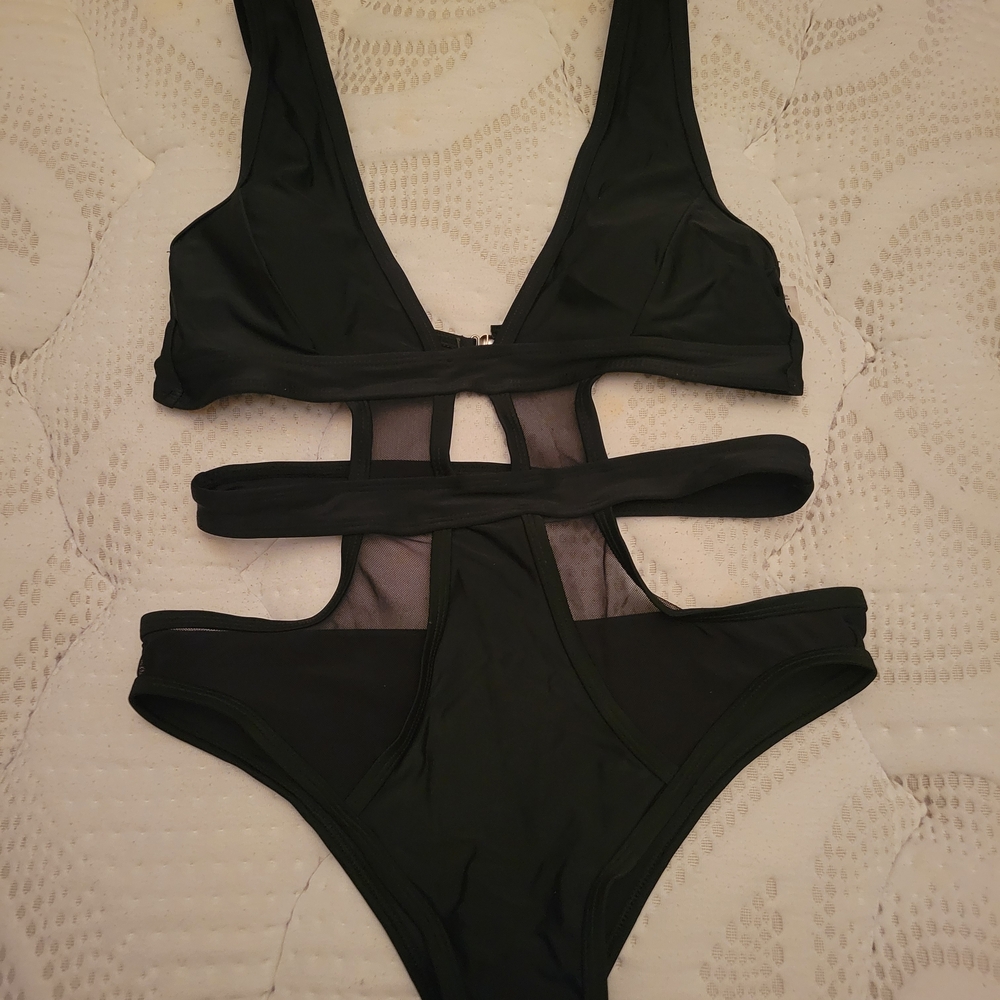 Matte Collection Elegant Black One-Piece Swimsuit